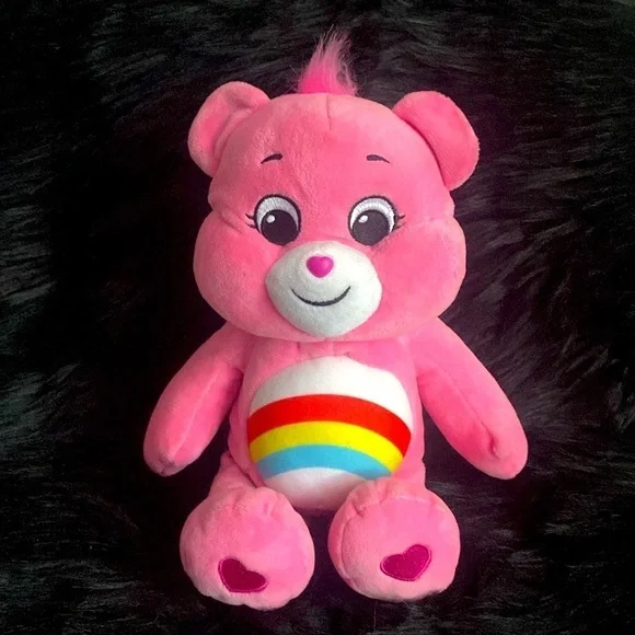 Care Bears Unlock the Magic Pink Rainbow Cheer Bear soft pink teddy bear - Picture 7 of 7